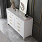 Commode en bois massif avec coffre de rangement Classic Glam de 17,55 pouces avec 5/7/9 tiroirs