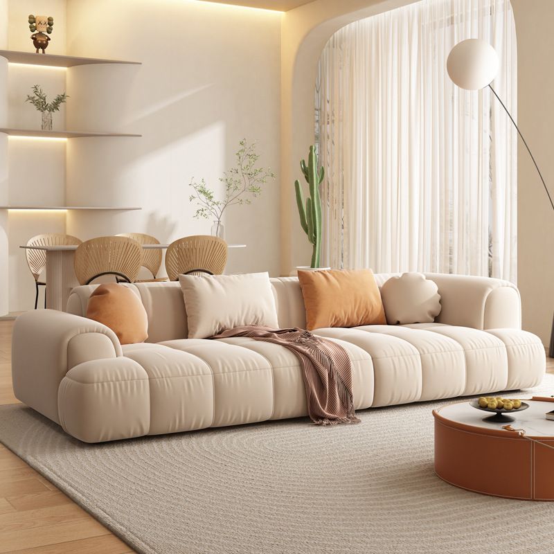 Loveseat de la sala de estar contemporáneo de la franela con almohadas