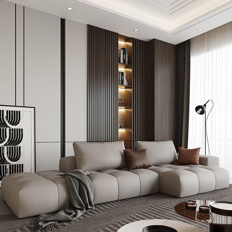 American Traditional Faux Leather Cushions Sofa 37.4"High Square Arm Sofa,White Clearhalo 'furn' 'furn_sectionals' 'Furniture' 'furniture_sectionals' 'kitchen' 'kitchen_sectionals' 'Living Room Furniture' 'Sectionals' 1200x1200_642670d0-683a-4ec8-809c-688cb08ed99d