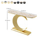 12 inch Wide Glam Console Table Stone Half Moon Console Accent Table