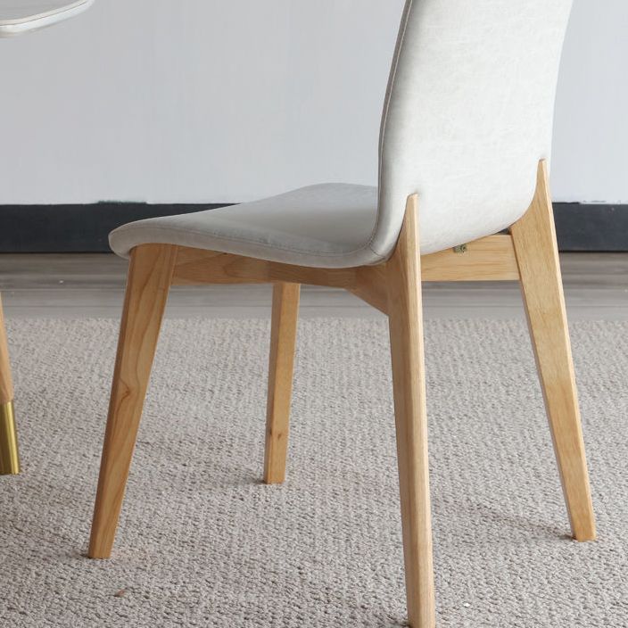 Contemporary Kitchen Dining Side Chair Wood Parsons Chair in White