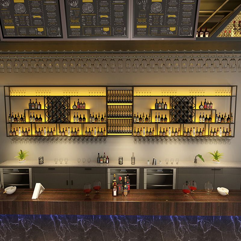 Modern Style Wine Rack Iron Shelf Wall Mounted Wine Rack for Bar Clearhalo 'furn' 'furn_wine_racks' 'Furniture' 'Kitchen & Dining Furniture' 'Wine Racks' 'wine_racks' 1200x1200_642c0508-16fe-4956-bc09-d1ae9aad336a