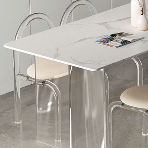 Juego de comedor moderno, mesa de comedor y sillas con marco acrílico rectangular de 1/2/5 piezas