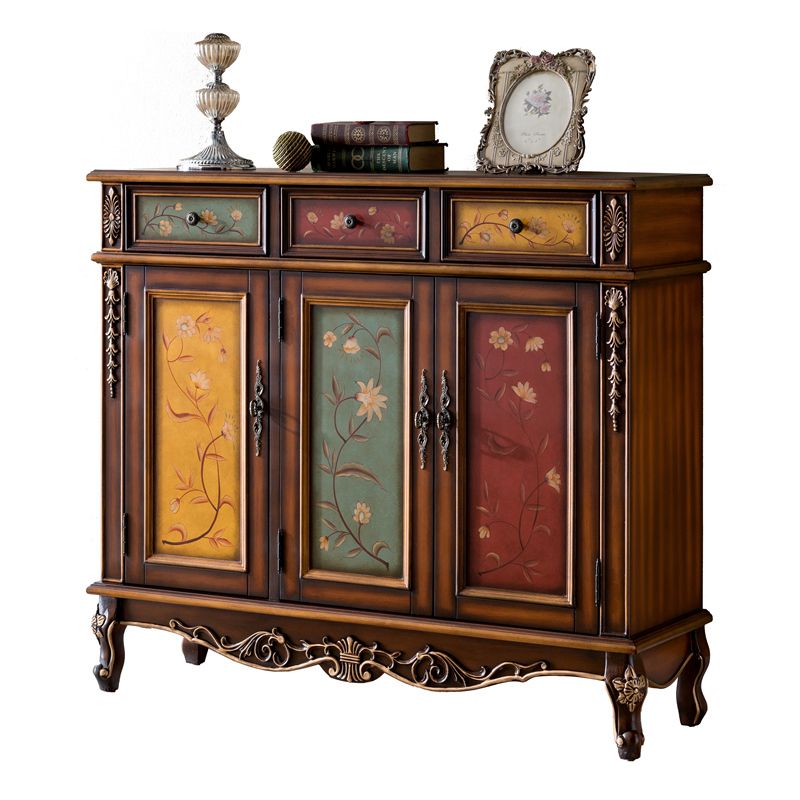 Armadio per accento di cabriole industriale mobile in legno in legno in legno con cassetto