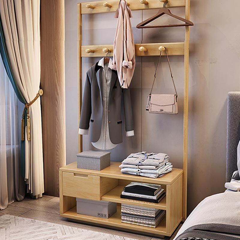 Wooden Wardrobe Armoire Modern Bedroom Armoire with Storage Shelves