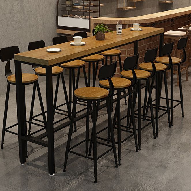 Industrial 1/2/6/11 Pieces Solid Wood Bar Table Set Fixed Counter Set for Home Use Clearhalo 'Bar Furniture' 'furn' 'furn_home_bar_bar_sets' 'Furniture' 'Home Bars & Bar Sets' 'home_bar_bar_sets' 'Kitchen & Dining Furniture' 1200x1200_64317eda-e4bf-4f4d-b8e1-fa870d9949de