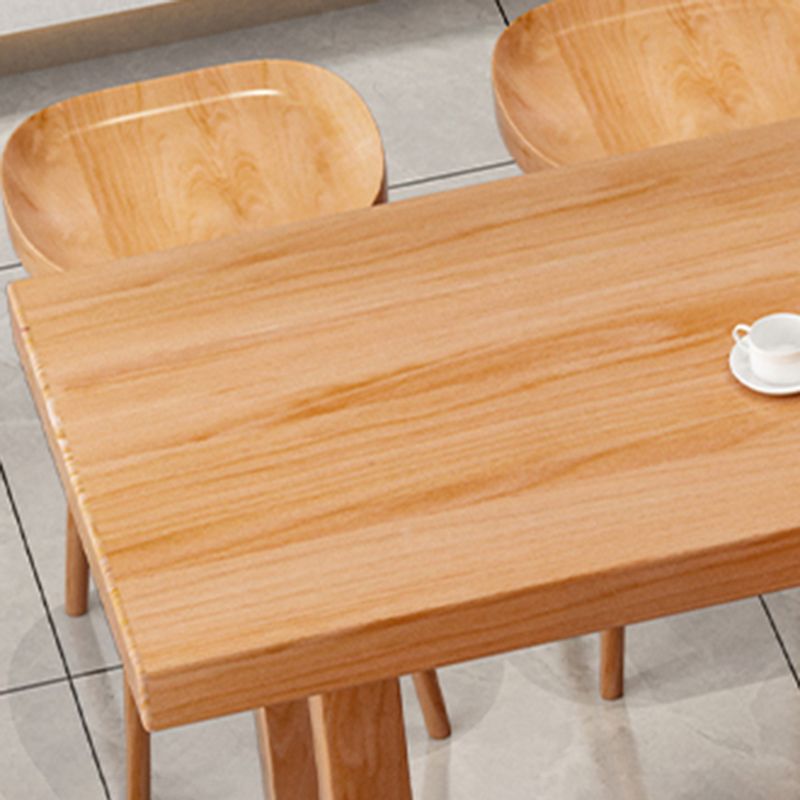 Modern Bar Dining Table Indoor Rectangle Wood Bar Table Trestle Base in Light Brown Clearhalo 'Bar Furniture' 'Bar Tables' 'bar_tables' 'Furniture' 'furniture_bar_tables' 'Kitchen & Dining Furniture' 'kitchen&dining_furn' 'kitchen' 1200x1200_6431e957-cabe-4e52-9ebf-ddbaf1c3d67c