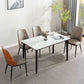 1/5/7 Pieces Modern Sintered Stone White Rectangle Dining Set for Home