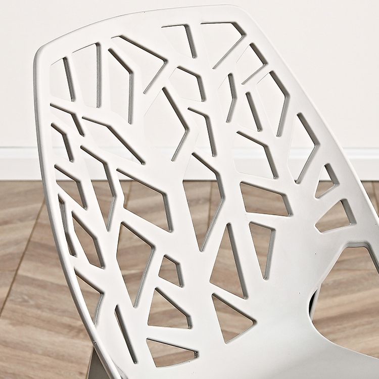 Contemporary Dining Chairs Armless Chair with Plastic Legs for Home