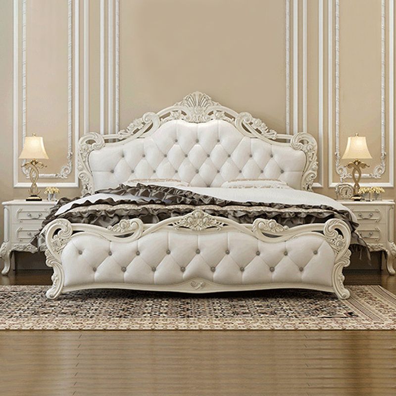 Victorian Upholstered Headboard Standard Bed Solid Wood Bed with Footboard Clearhalo 'Bedroom Furniture' 'Beds' 'furn' 'furn_beds' 'Furniture' 1200x1200_6435531f-07e2-47e6-b728-707c4b3fdd3e