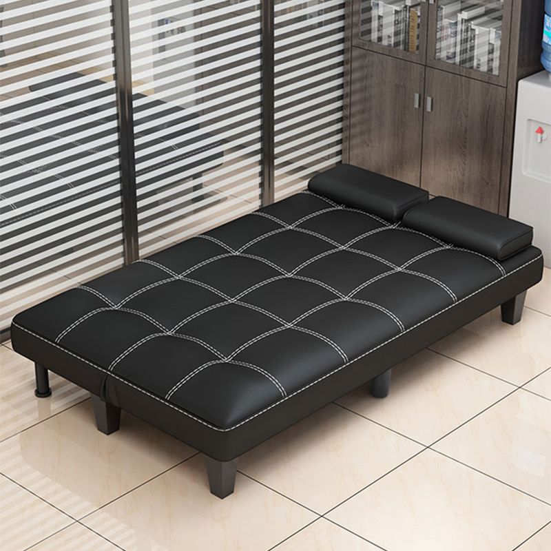 Faux Leather Pillow Top Arms /Armless Sleeper Sofa Bed Biscuit Back Convertible Sofas Clearhalo 'furn' 'furn_futons' 'Furniture' 'Futons & Daybeds' 'Futons' 'Living Room Furniture' 1200x1200_64359ade-6331-42e1-8dd1-ad87c854895d