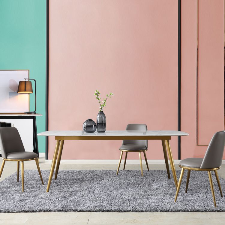 Modern 1/4/5/7 Pieces Furniture Sintered Stone Dining Set for Kitchen with Metal Legs Clearhalo 'Dining Room Sets' 'Dining Tables & Seating' 'dining_room_set' 'furn' 'furn_dining_room_set' 'Furniture' 'furniture_dining_room_set' 'Kitchen & Dining Furniture' 'kitchen&dining_furn' 'kitchen' 1200x1200_6435e4b7-dbb1-4cb4-944a-ff3a9b6f8ba2