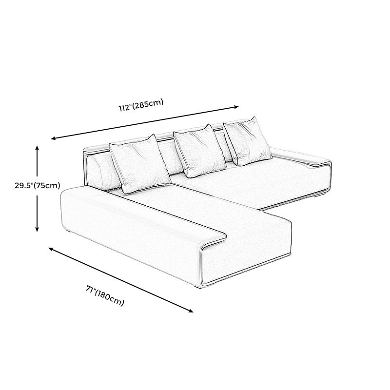 Contemporary Industrial Fabric Sofa with Bolster Pillows 29.53"High Pillow Top Arm Sofa Clearhalo 'furn' 'furn_sectionals' 'Furniture' 'furniture_sectionals' 'kitchen' 'kitchen_sectionals' 'Living Room Furniture' 'Sectionals' 1200x1200_64379cf3-67fe-4512-a711-0e6b307cf0dd