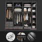 Contemporary Grey Wardrobe Armoire Engineered Wood Wardrobe Closet