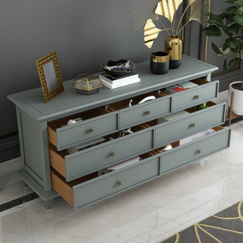 Contemporary Rubber Wood Chest with Drawers and Straight Legs