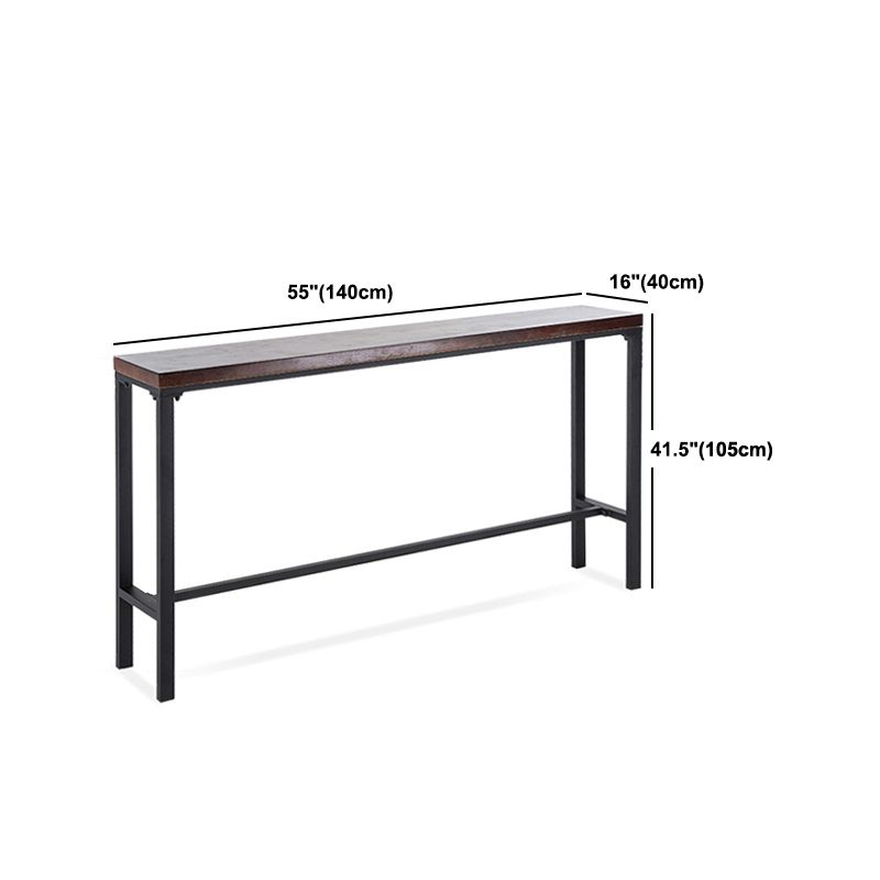 Industrial Rectangle Solid Wood Bar Table Set 1/5 Pieces Counter Table with High Stools Clearhalo 'Bar Furniture' 'furn' 'furn_home_bar_bar_sets' 'Furniture' 'Home Bars & Bar Sets' 'home_bar_bar_sets' 'Kitchen & Dining Furniture' 1200x1200_6439eab4-4bfa-4efa-8729-fb72e1a833bb