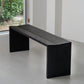 Contemporary Solid Wood Bench Black Seating Bench with Double Pedestal