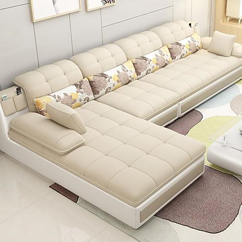 118.11"D x 66.93"W x 25.59"H Tufted Split-Back with Bostol Pillows Sectional Sofa Clearhalo 'furn' 'furn_sectionals' 'Furniture' 'furniture_sectionals' 'kitchen' 'kitchen_sectionals' 'Living Room Furniture' 'Sectionals' 1200x1200_643c097d-f028-43b7-a793-f4dc290dba6d