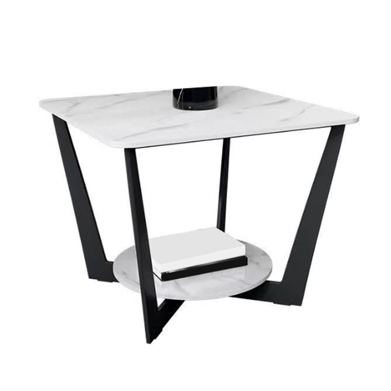 Pegas cruzadas de pizarra mesa de esquina de la esquina de la mesa del sofá cuadrado moderno