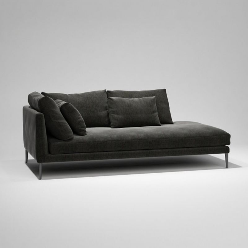 Noir contemporain avec bras chaise outrière en bois haut les bras pour le salon de la chambre