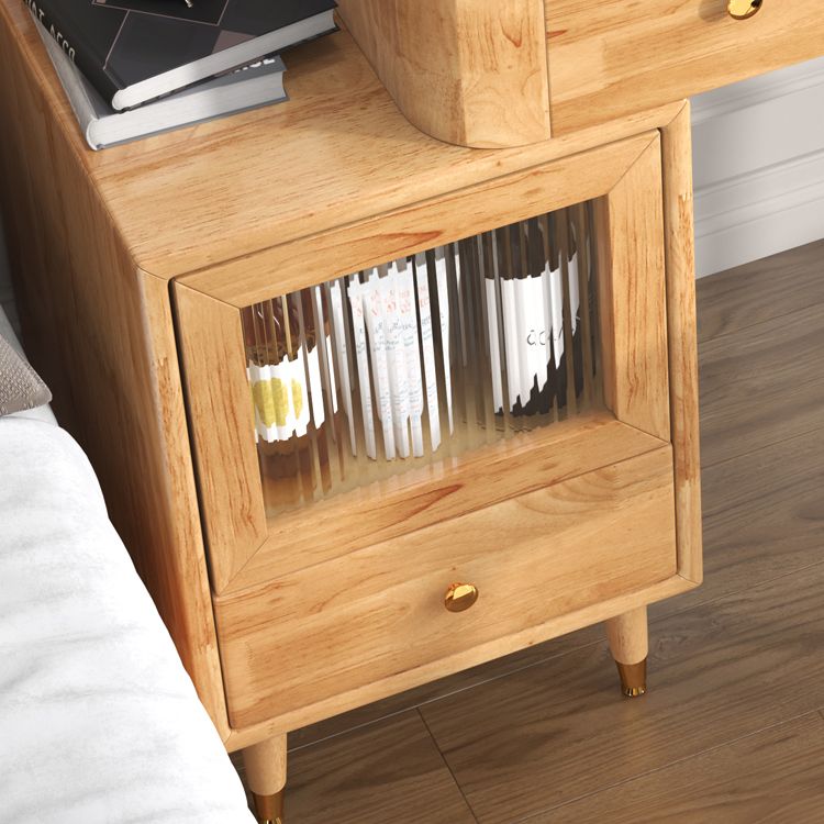 Cajones de tocador de vidrio Tocador de taburete con luces Mirror