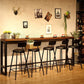 Juego de mesa de bar rectangular industrial, mesa de mostrador de madera de 1/6/9 piezas