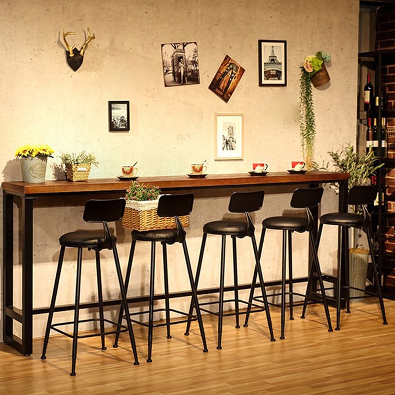 Juego de mesa de bar rectangular industrial, mesa de mostrador de madera de 1/6/9 piezas