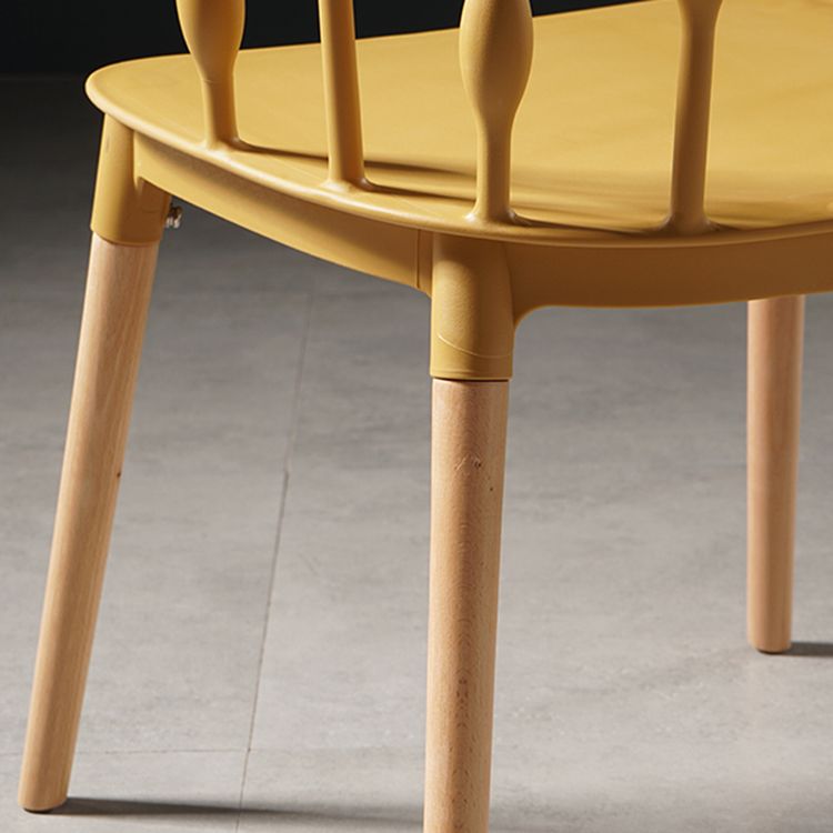 Contemporary Style Dining Room Chairs Plastic Armless Chairs with Wooden Legs Clearhalo ' kitchen&dining_furn' 'Dining Chairs' 'Dining Tables & Seating' 'dining_chair' 'furn' 'furn_dining_chair' 'Furniture' 'furniture_dining_chair' 'Kitchen & Dining Furniture' 'kitchen' 1200x1200_643e9b4c-0793-4efa-99e7-d1558c44c914