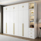 Modern Wooden Wardrobe White Colour Soft Close Drawer Wardrobe Closet for Home