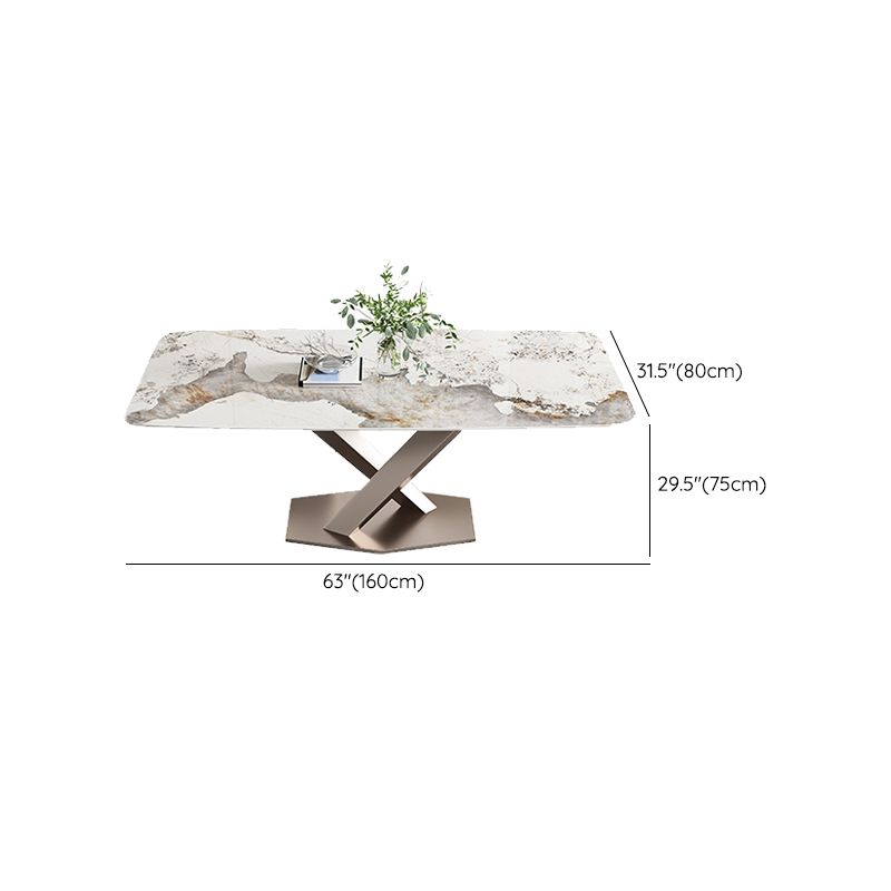 Contemporary 1/4/5/7 Pieces Dining Set Rectangle Stone Dining Table Set in White