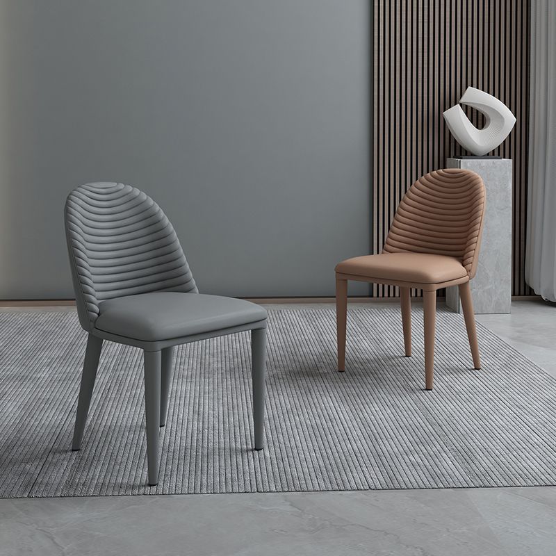 Glam Dining Room Side Chairs Faux Leather Metal Base Armless Chairs Clearhalo 'Dining Chairs' 'Dining Tables & Seating' 'dining_chair' 'furn' 'furn_dining_chair' 'Furniture' 'furniture_dining_chair' 'Kitchen & Dining Furniture' 1200x1200_6441e7a1-5f98-49a7-aef5-6132b87b1423