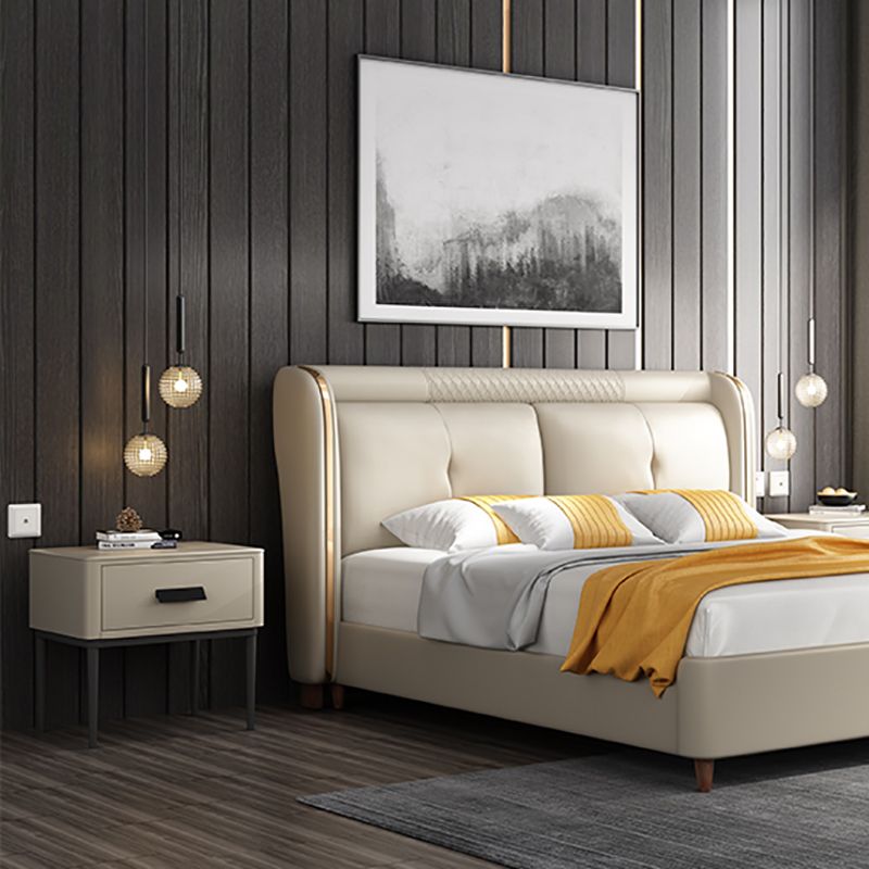 Mesa de noche moderna del gabinete de la cama y de cuero falso, 20 "L x 16" W x 18.5 "H