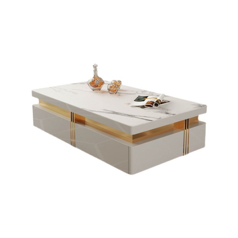 Slate Coffee or End Table with 4 Storage Drawers Contemporary Clearhalo 'Coffee & Accent Tables' 'Coffee Tables' 'coffee_tables' 'furn' 'furn_coffee_tables' 'Furniture' 'Living Room Furniture' 1200x1200_64442cec-68fc-4d62-beba-19fbff80bae0