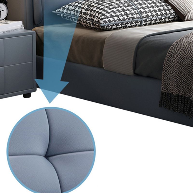 Rangement en bois de pin contemporain avec dossier de tête de tête de rangement