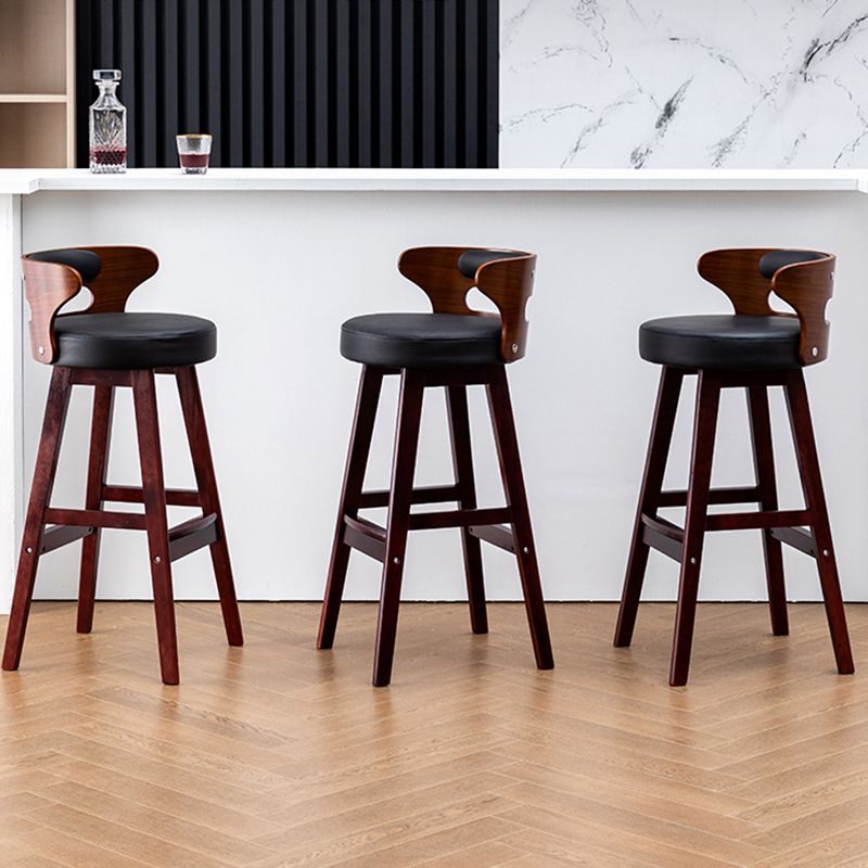 Vaste houten barkrukken industriële stijl armloze ontlasting met lage rug