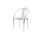 Contemporary Kitchen Dining Arm Chair Slat Back Plastic Chair