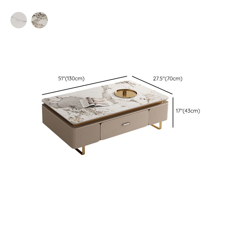 27" Wide Glam Cocktail Table Rectangle Coffee Table with Drawer Clearhalo 'Coffee & Accent Tables' 'Coffee Tables' 'coffee_tables' 'furn' 'furn_coffee_tables' 'Furniture' 'Living Room Furniture' 1200x1200_64462f9c-31c7-4378-8486-89a251513f4d