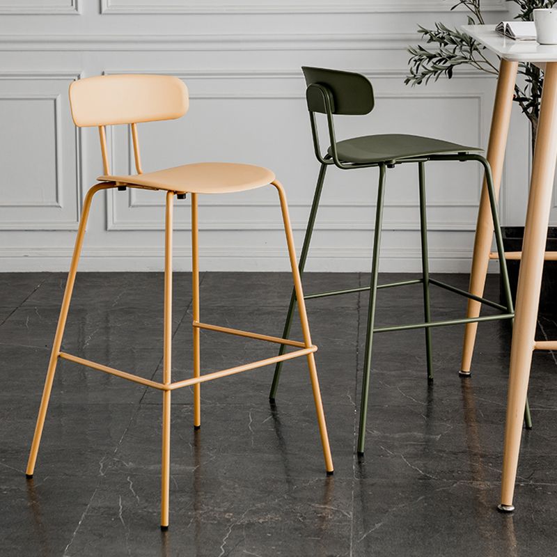 Scandinavian Milk Tea Shop Metal Bar Stool Matte Finish Footrest Stool Clearhalo 'Bar Furniture' 'Bar Stools' 'bar_stools' 'furn' 'furn_bar_stools' 'Furniture' 'furniture_bar_stools' 'Kitchen & Dining Furniture' 1200x1200_64467eb7-5195-44f7-acca-59f2b0dfa12a