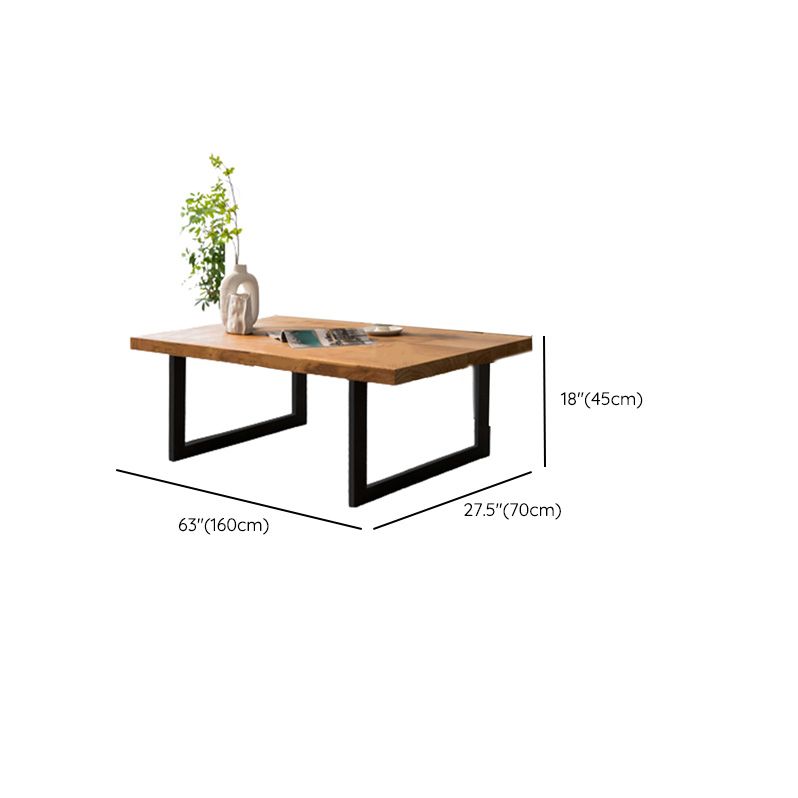 Solid Wood Coffee Table Trestle Medium Wood Coffee Cocktail Table Clearhalo 'Coffee & Accent Tables' 'Coffee Tables' 'coffee_tables' 'furn' 'furn_coffee_tables' 'Furniture' 'Living Room Furniture' 1200x1200_6446cd8a-1ba4-4c6b-b0b2-2632cc10ff55