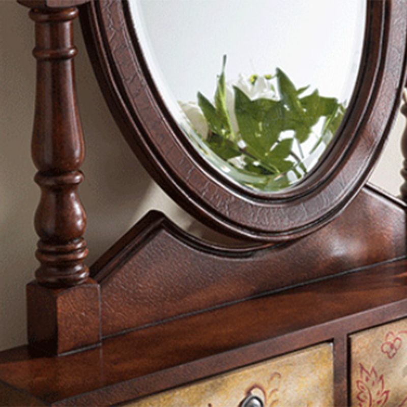 Victorian Vanity Set Solid Wood Drawers Included Makeup Dressing Table With Mirror & Stool Clearhalo 'Bedroom Furniture' 'furn' 'furn_makeup_vanities' 'Furniture' 'Makeup Vanities' 'makeup_vanities' 1200x1200_64478221-a040-4057-8939-aa63217141c5