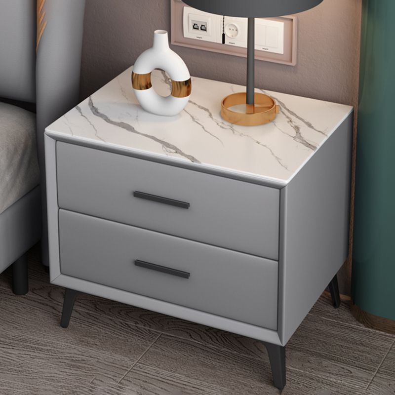 Modern Nightstand Stone Accent Table Nightstand with 2 Drawers Clearhalo 'Bedroom Furniture' 'furn' 'furn_night_stand' 'Furniture' 'night_stand' 'Nightstands' 1200x1200_64487d91-ab35-43ac-8a98-98d140f33a8a
