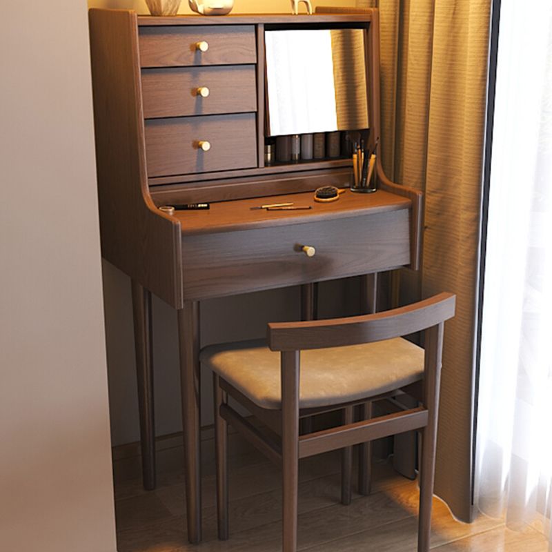 Traditional Wooden Makeup Vanity Desk Table with Stool for Bedroom Clearhalo 'Bedroom Furniture' 'furn' 'furn_makeup_vanities' 'Furniture' 'Makeup Vanities' 'makeup_vanities' 1200x1200_6448d2b9-0c8a-4781-ba0e-7527bfdc32f1