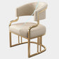 Glam Indoor Gold Base Open Back Upholstered Dining Arm Chair