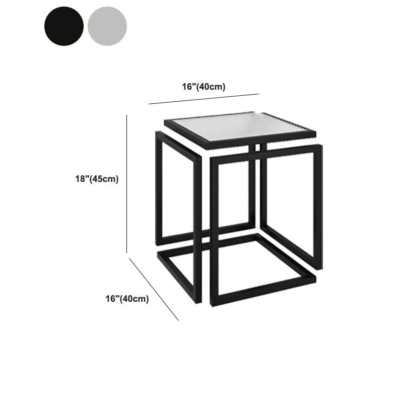 17.72" Tall Contemporary Style Side End Table Metal Frame Sofa Side Accent Table Clearhalo 'Coffee & Accent Tables' 'End & Side Tables' 'end_side_tables' 'furn' 'furn_end_side_tables' 'Furniture' 'Living Room Furniture' 1200x1200_64495e4e-750f-4798-a8b3-b495c155b3c4