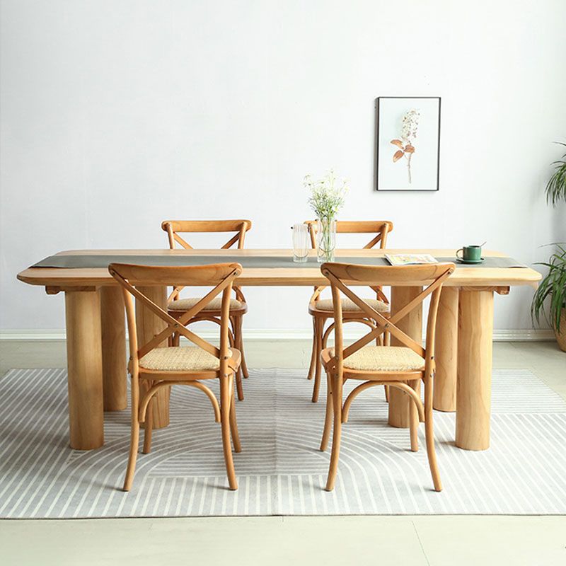 Solid Wood 1/2/5 Pieces Dining Set Modern Rectangle Dinette Table Set for Home Use Clearhalo 'Dining Room Sets' 'Dining Tables & Seating' 'dining_room_set' 'furn' 'furn_dining_room_set' 'Furniture' 'furniture_dining_room_set' 'Kitchen & Dining Furniture' 'kitchen&dining_furn' 'kitchen' 1200x1200_644b8675-6e03-41d5-8a94-0f687466364d