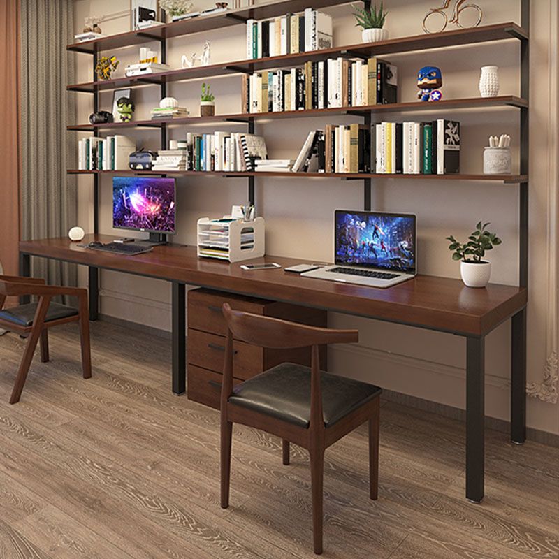 Modern massief houten bureau rechthoekig woning schrijven bureau in bruin