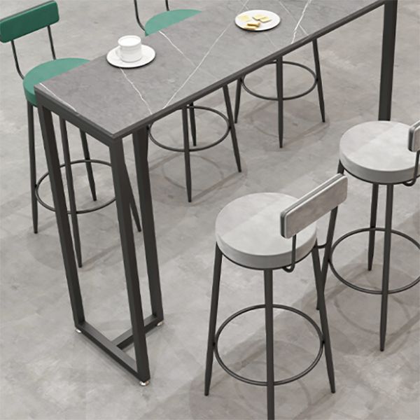 Industrial Style Rectangle Bar Table Stone Fixed Bar Dining Table Clearhalo 'Bar Furniture' 'Bar Tables' 'bar_tables' 'furn' 'furn_bar_tables' 'Furniture' 'Kitchen & Dining Furniture' 1200x1200_644d038a-35d7-4565-b97b-c9e2ca8b3ad7