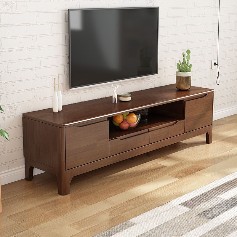 Modern TV Media Stand 15" W Rubberwood TV Stand Console with Drawers Clearhalo 'furn' 'furn_tv_stands_entertainment_centers' 'Furniture' 'Living Room Furniture' 'TV Stands & Entertainment Centers' 'TV Stands & Media Storage Furniture' 'tv_stands_entertainment_centers' 1200x1200_644d9bea-de3f-4a2b-990b-3a6b4570fda1