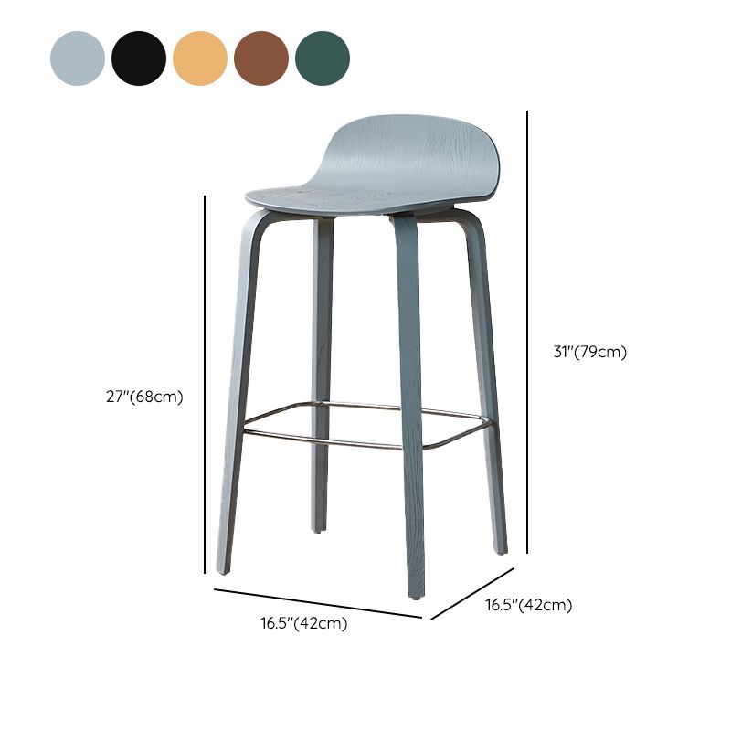 Tabouret de comptoir à dos de dossier moderne en bois tabouret de bar de café avec siège en bois et pédale