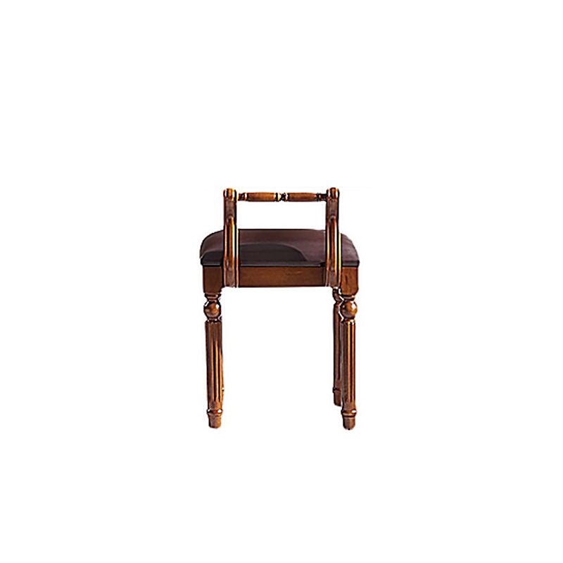 Set di vanità in legno massiccio marrone con set di sgabelli da 17,71 "con 2-cassetti